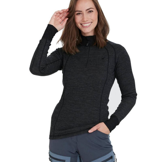 Whistler Candee Women's Merino Wool Ski Pulli, Dark Grey