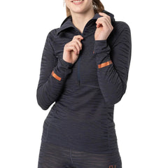 Johaug Advance Tech-Wool Women's Hood Base Layer, Dark Blue