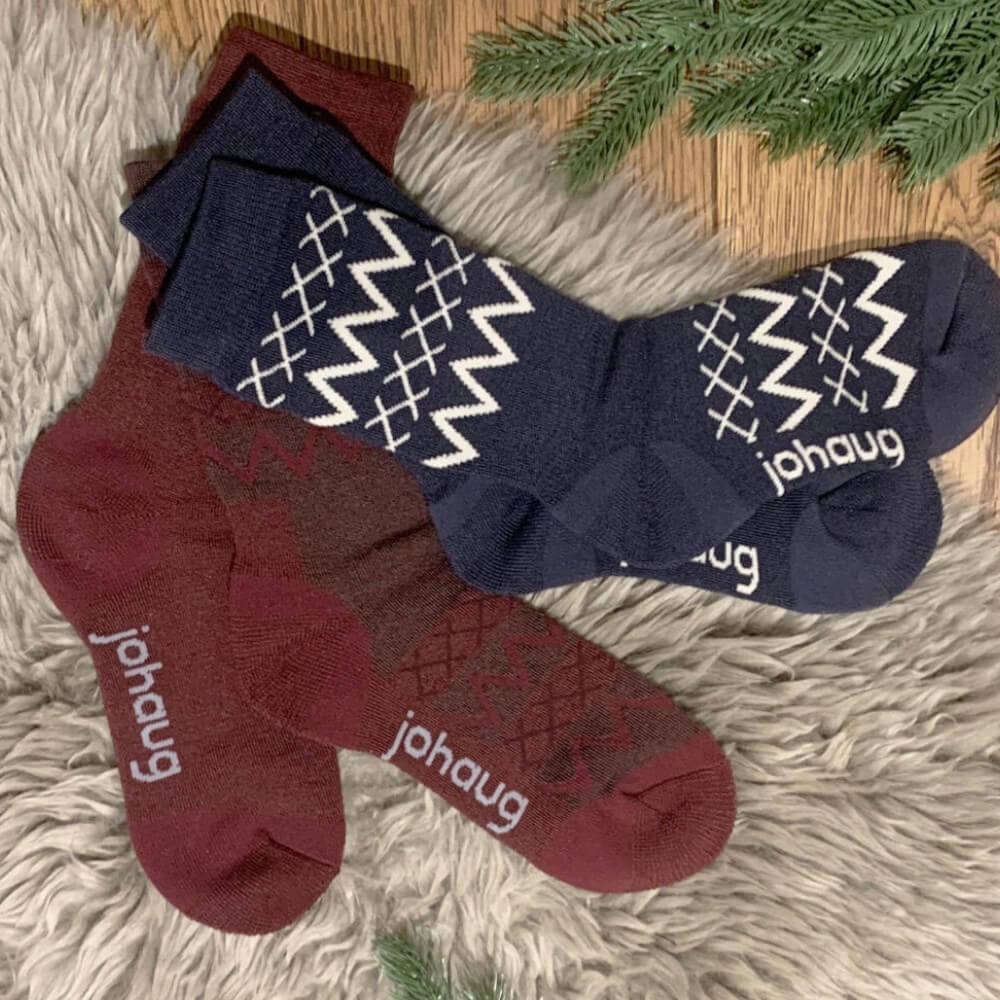 Johaug Wool Women's Socks, 2pk, Brownish Red. 2