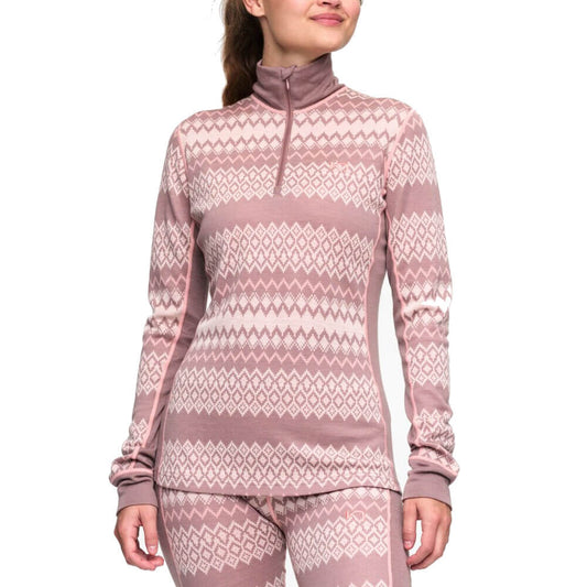 Kari Traa Agnes 2.0 Half Zip Baselayer Shirt, Taupe | Termokrekls