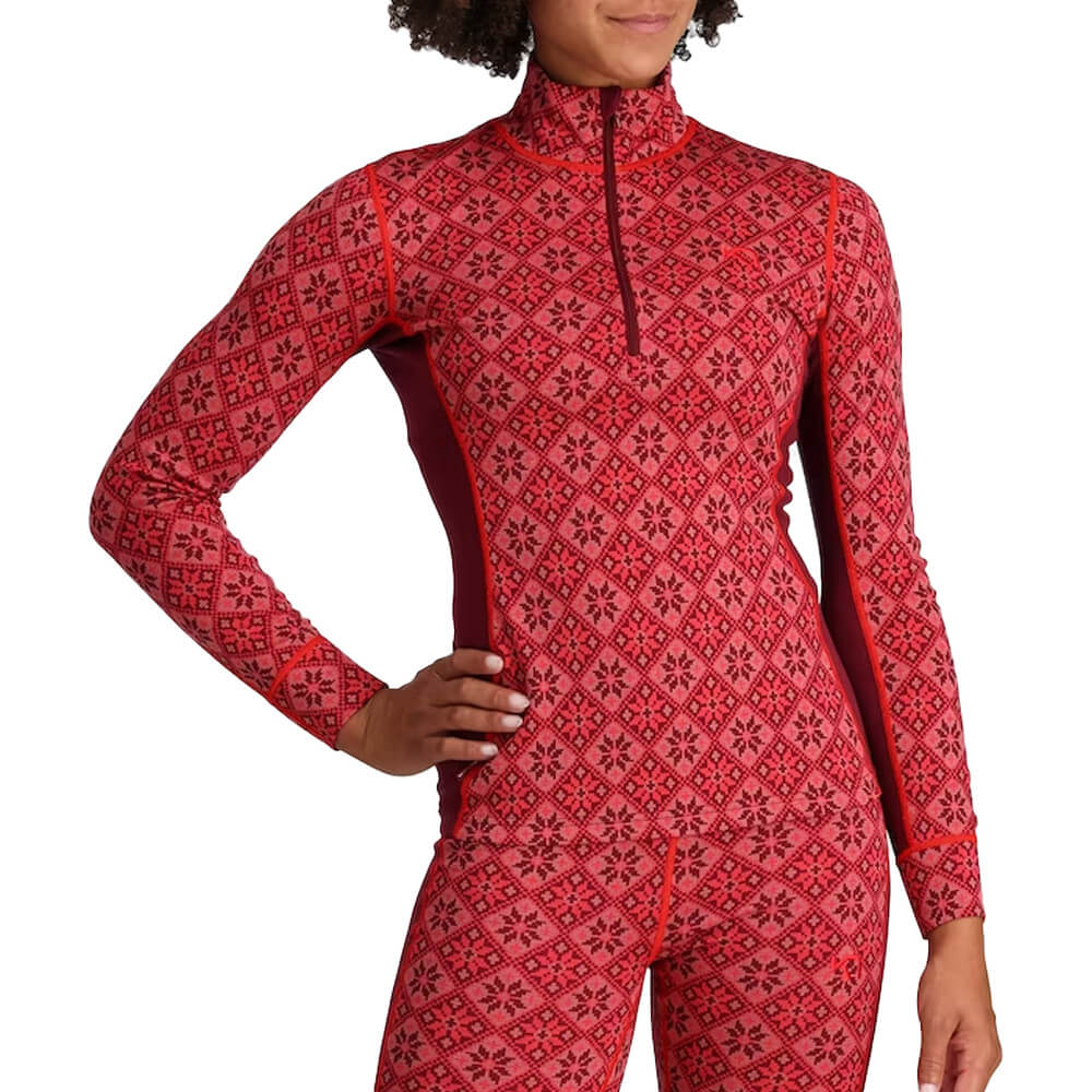 Kari Traa Rose Half Zip sieviešu termo krekls, Rouge