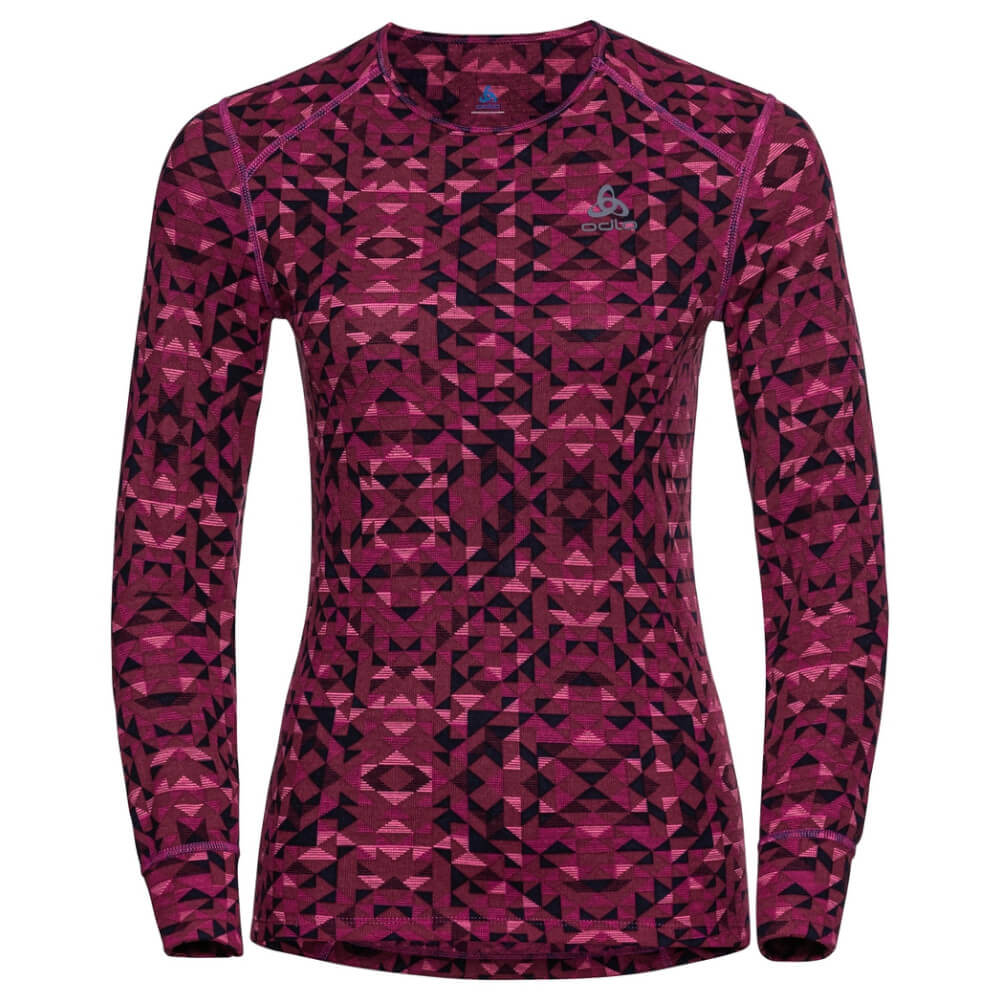Odlo Active Warm Eco Graphic LS Base Layer, Festive Fuchsia