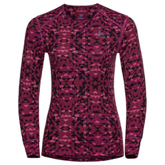 Odlo Active Warm Eco Graphic LS Base Layer, Festive Fuchsia
