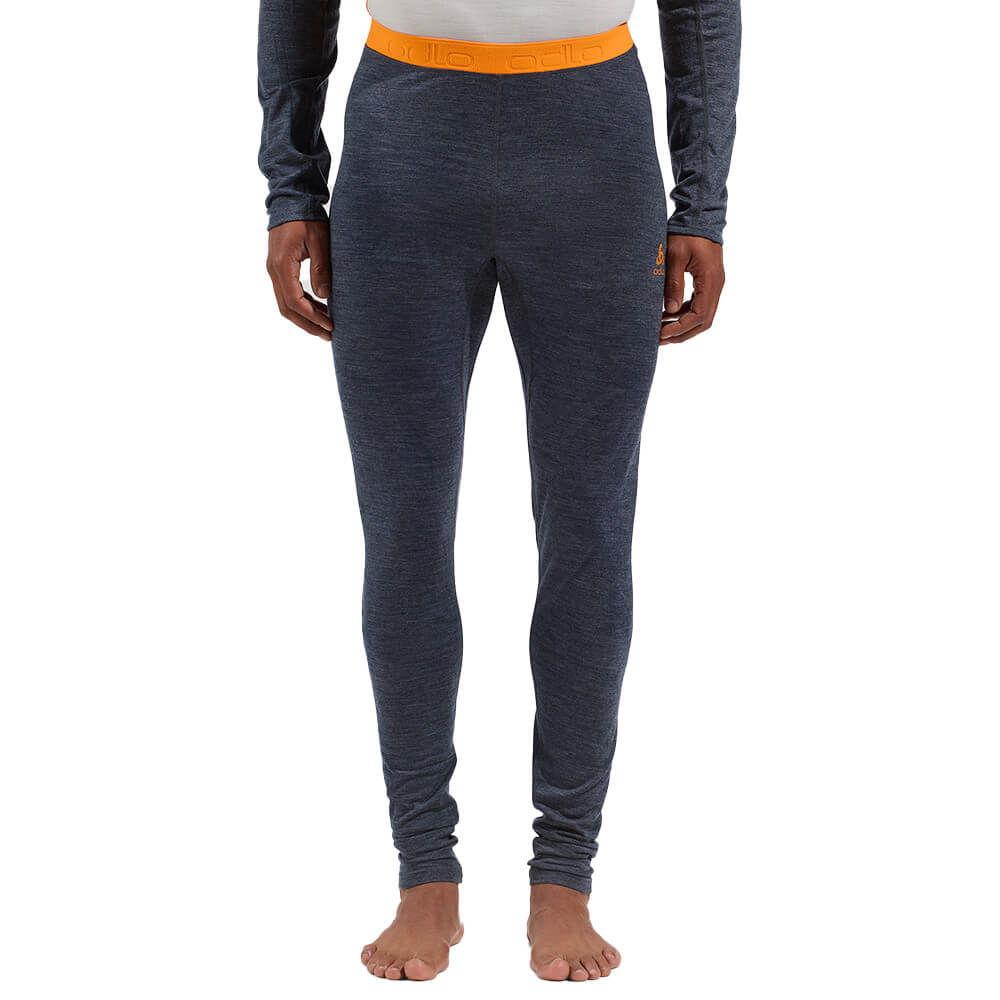 Odlo The Performance Wool 150 Men's Base Layer Pants, India Ink/Oriole