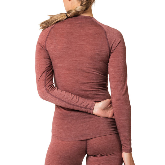 Odlo The Performance Wool 150 Women's Base Layer Crew Neck, Cinnabar