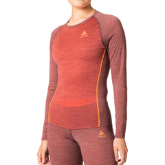 Odlo The Performance Wool 150 Women's Base Layer Crew Neck, Cinnabar