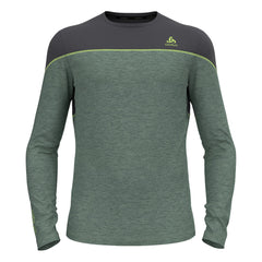 Odlo The Revelstoke Performance Wool Warm LS Men's Base Layer, Green/Grey