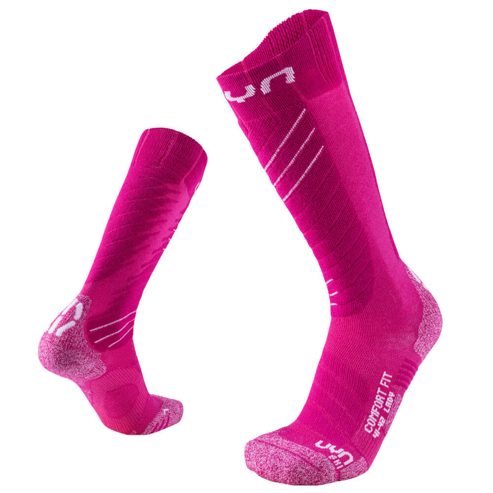 UYN Comfort Fit Ski Socks, Pink/White | Sieviešu Slēpošanas Zeķes