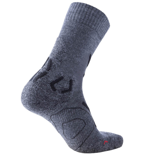 UYN Cool Merino vīriešu pārgājienu zeķes, Grey Melange/Black 2