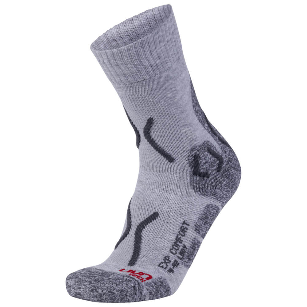 UYN Explorer Comfort Women's Trekking Socks, Light Grey/Melange