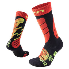UYN Kids Ski Socks, Black/Red | Bērnu Slēpošanas Zeķes