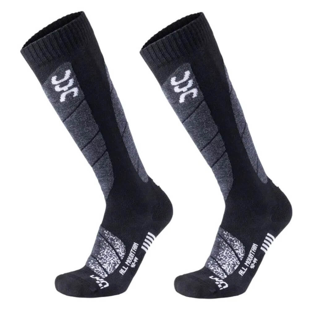 UYN Ski All Mountain Men's Socks, Black/White