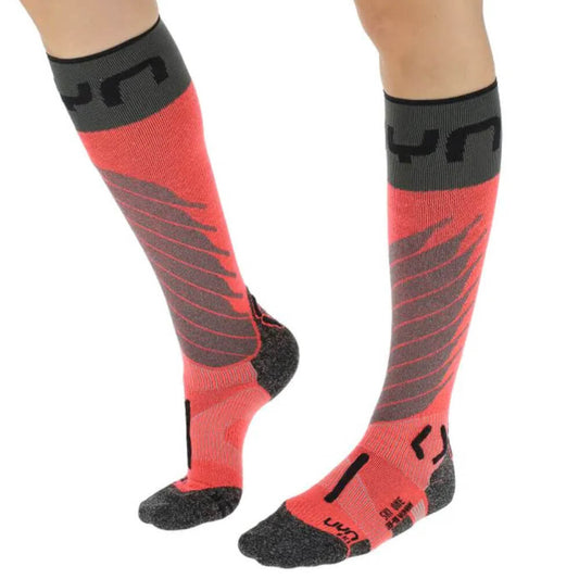 UYN Ski One Merino Women's Socks, Pink/Black