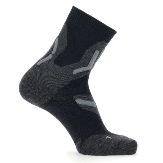 UYN Trekking 2in Men's Merino Socks, Black/Grey