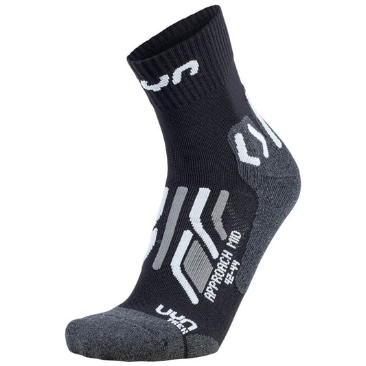 UYN Trekking Approach Mid Women's Socks, Black/Grey