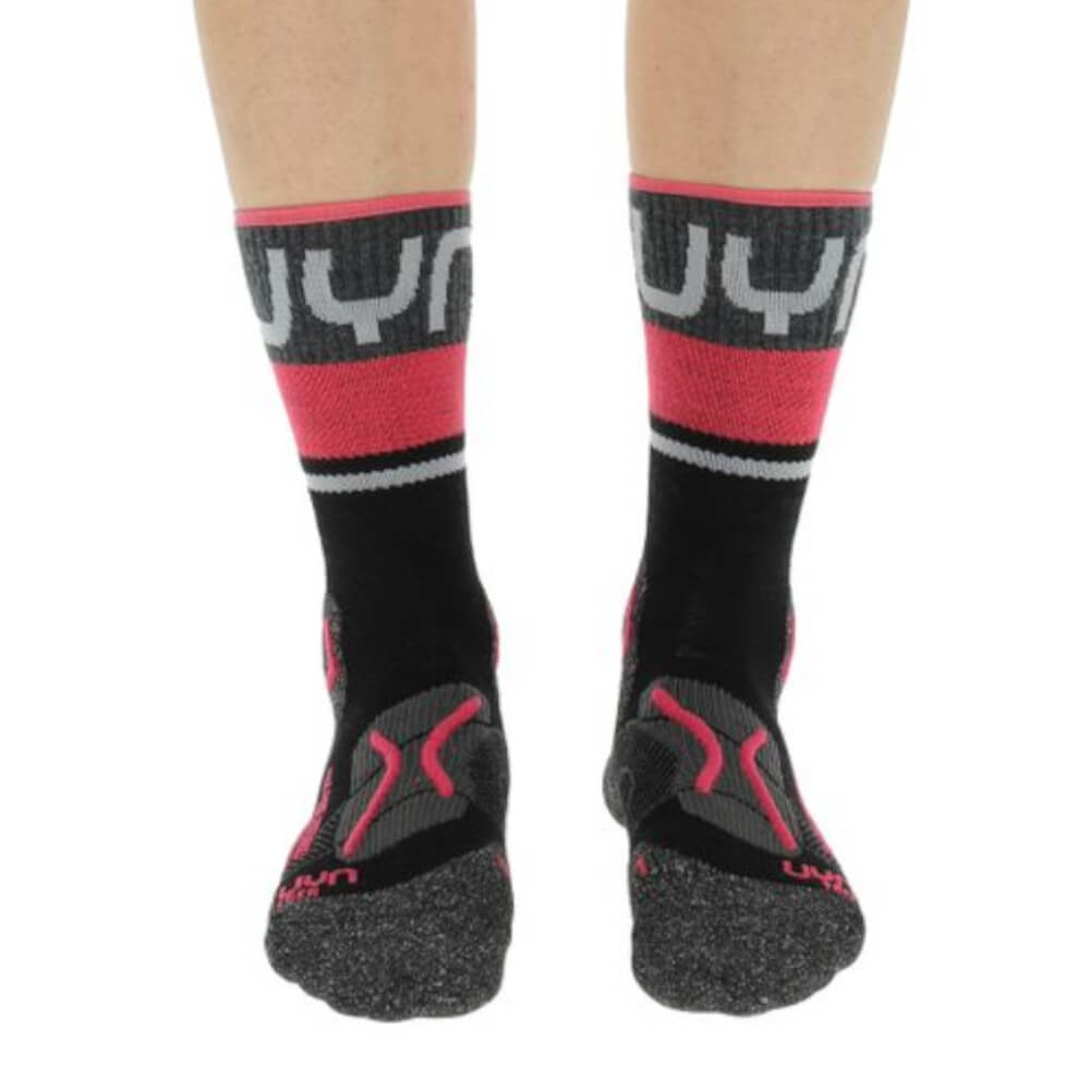 UYN Trekking One Merino Wool Women's Socks, Black/Pink 3